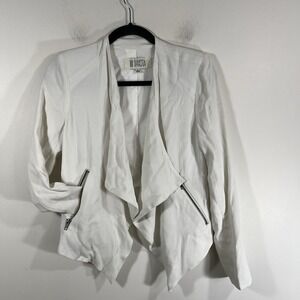 BB Dakota White Open Drape Front‎ Jacket Women's Size 4